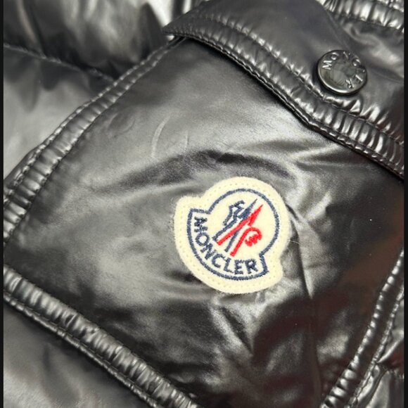 Moncler Black Shiny Hooded Down Jacket - Picture 6 of 7